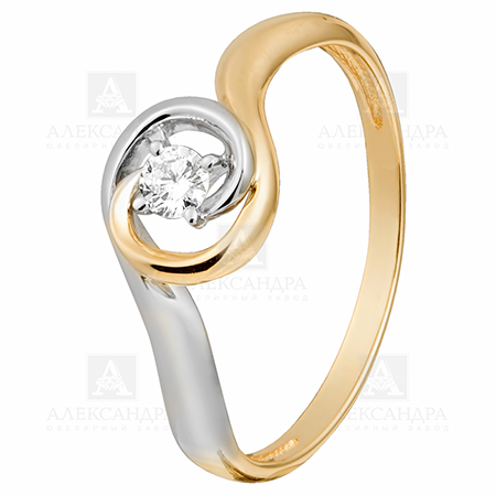 Кольцо, золото, бриллиант, 1011312